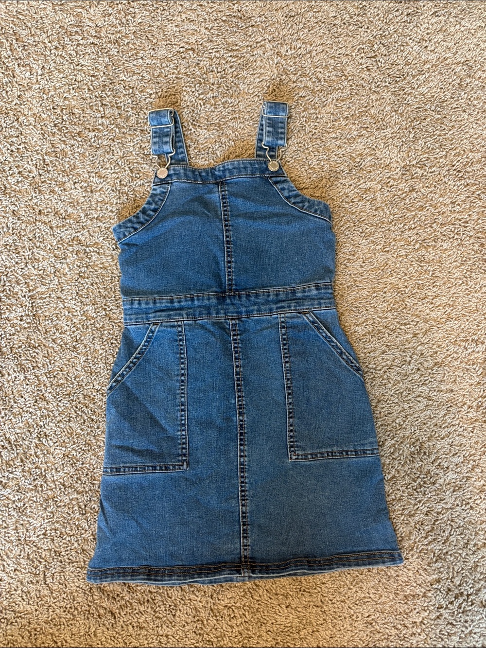 Denim Pinafore Dress - Blue